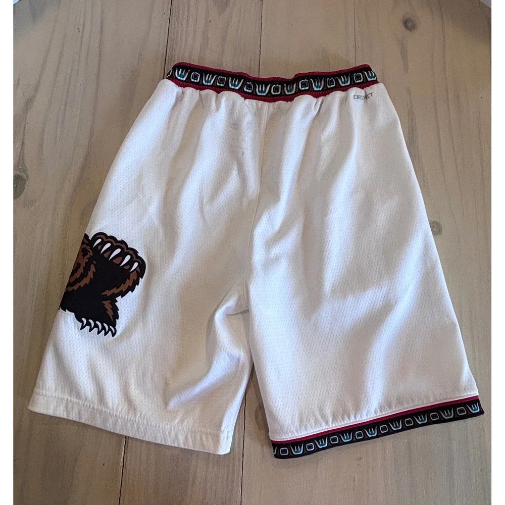 Nike Vancouver Grizzlies NBA Hardwood Classics White Mesh Shorts Mens L 14/16